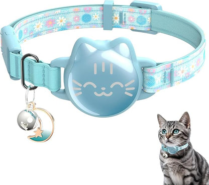 AirTag Cat Collar, Reflective Breakaway Collar, Hidden Holder with Bell | Compatible with Apple AirTag 1st & 2nd Gen, Lightweight Water-Resistant Strap for Cats, AirTag Not Included