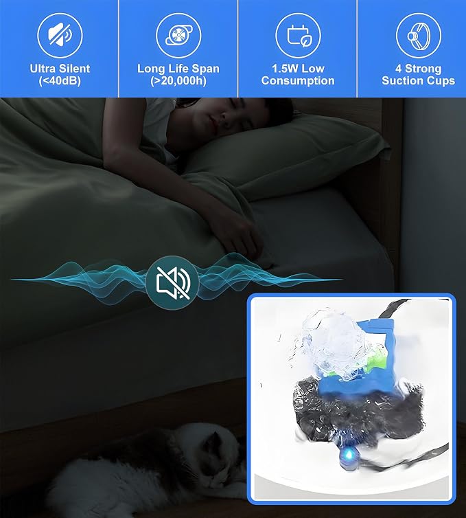 Cat Water Fountain Replacement Pump for DR-DC160 | IP68 Stainless Steel Submersible Pump, Quiet Design & Auto Shutoff Sensor for Pet Automatic Drinking Dispenser