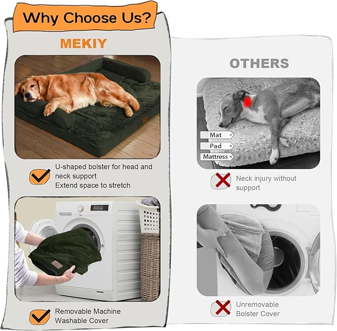 Dog Bed Medium Size Dog-Orthopedic Waterproof Bed for Dogs,Foam Couch Sofa with Washable Removable Cover & Non-Slip Bottom - Outpost Olive