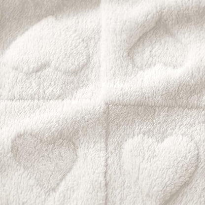 Americanflat 50x60 Jacquard Fleece Throw Blanket - Soft and Breathable Throw Blanket for Couch, Bed, Chair - Fleece Blankets Perfect for Home, Bedroom, or Outdoor Use - Heart Design in Cream
