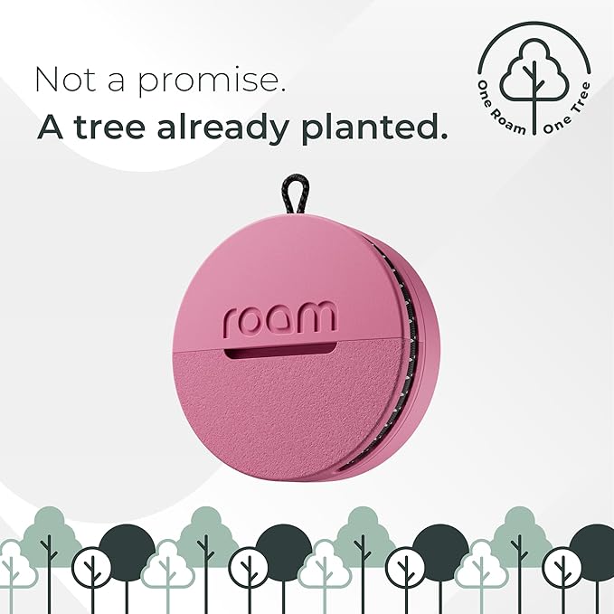 ROAM SMART TRACKER - Bluetooth Tracker & Item Locator for Keys, Wallet, Luggage, Kid & Pet Gear, (iOS, Android), No App or Subscription, Fast Setup, Waterproof | 2-Pack, Pink