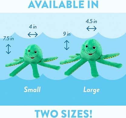 Spunky Pup Clean Earth Plush Octopus | Made from 100% Recycled Water Bottles | Small,Brown,7258