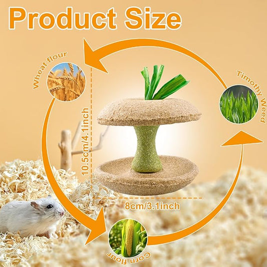 Hamster Chew Toys, Bunny Chew Bowl, Natural Chew Toys for Hamster, Rabbit, Guinea Pig, Chinchilla