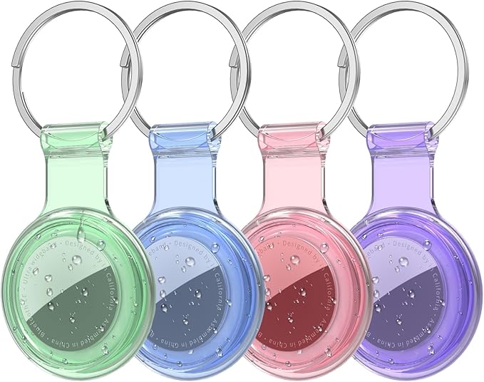 Compatible with AirTag Holder Case Keychain 4 Pack,for AirTag 2nd & 1st Generation Key Chain Ring Case Cover for Air Tag Holder GPS Tracker Air Tag 2nd gen Finders Air Tagholder for Kids,Bags,Luggages