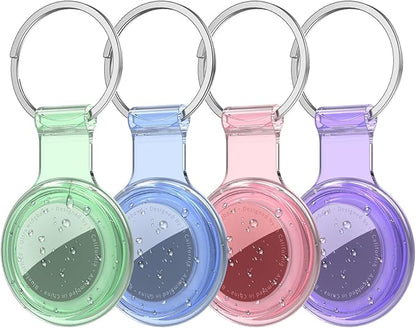 Compatible with AirTag Holder Case Keychain 4 Pack,for AirTag 2nd & 1st Generation Key Chain Ring Case Cover for Air Tag Holder GPS Tracker Air Tag 2nd gen Finders Air Tagholder for Kids,Bags,Luggages