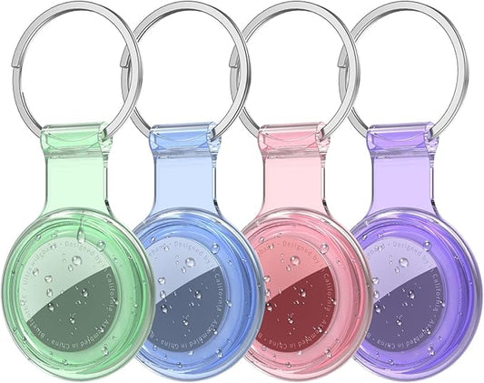 Compatible with AirTag Holder Case Keychain 4 Pack,for AirTag 2nd & 1st Generation Key Chain Ring Case Cover for Air Tag Holder GPS Tracker Air Tag 2nd gen Finders Air Tagholder for Kids,Bags,Luggages
