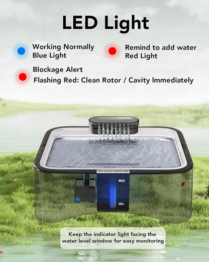 UPSKY Replacement Pump for 2.25 Gallon/8.5L Elevated Dog Water Fountain, Upgraded Water Pump with Water Tube, LED Indicator, Clog Alert, USB Power Cord