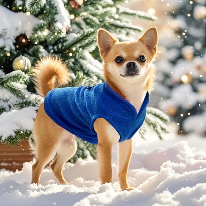 Rbenxia 4 Piece of Rose Red Dog Sweater with Leash Ring Soft Fleece Vest Dog Pullover Warm Jacket Pet Dogs Clothes Winter Dogs Outfits for Small Puppy Cat Pets (Rose Red+Red+Blue+Purple, Medium)