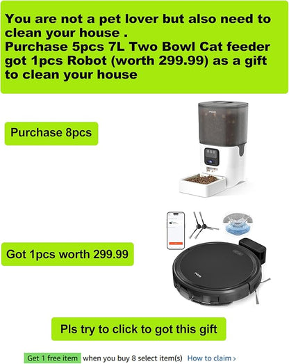 Automatic Cat Feeder with Camera, 1080P HD Video with Night Vision, 2.4G WiFi Pet Feeder for Cat & Small Dog, 2-Way Audio & Meal Call Pet Food Dispenser, Motion Capturing Auto Dog Feeder 6L