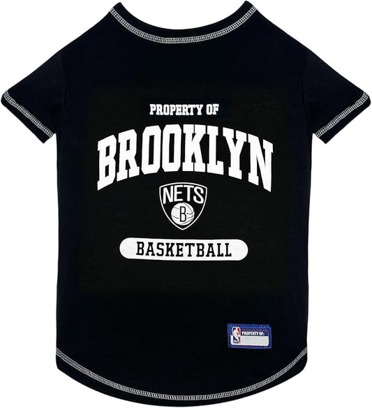 Pets First NBA Licensed Hoodies & T-shirt for Dogs & Cats, Brooklyn NETS, X-Small