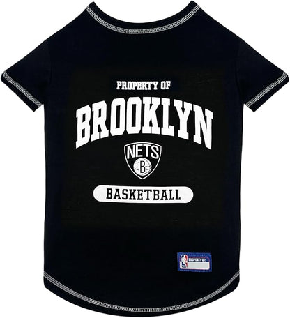 Pets First NBA Licensed Hoodies & T-shirt for Dogs & Cats, Brooklyn NETS, Medium