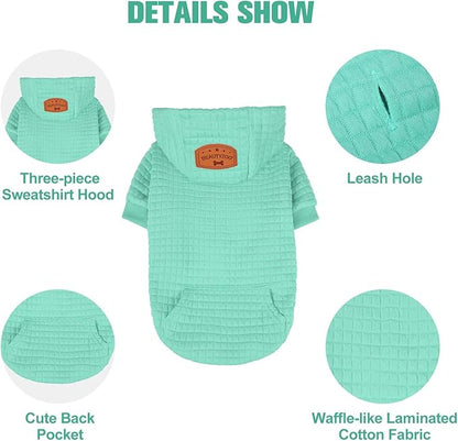 BEAUTYZOO Dog Sweaters for Extra Large Dogs Girl Boy, XXXL Dog Hoodie with Pocket & Leash Hole, Soft Warm Waffle-Like Laminated Cotton Pet Clothes for Cold Weather, Doberman Great Dane Sweatshirt, 3XL
