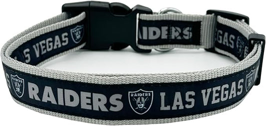 Pets First NFL Raiders Licensed PET COLLAR, Large - Heavy-Duty, Strong, and Durable Dog Collar. Available in 31 Football Teams and 4 Sizes