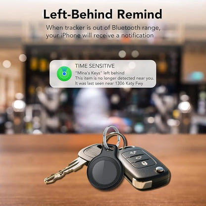 Air Tracker 4 Pack, Smart Bluetooth Tracker for Apple Find My (iOS Only), IP67 Waterproof Tracker with Keychain, Item Finder and GPS Finder for Keys, Luggage, Wallet, etc, Replaceable Battery
