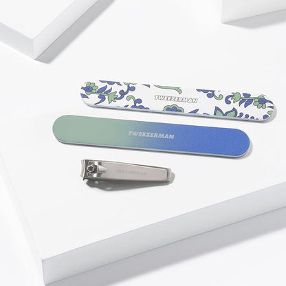 Tweezerman Blue and Green Paisley Manicure Kit