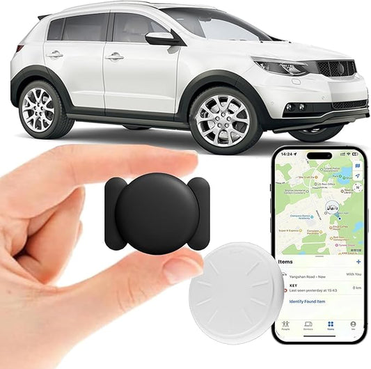 GPS Tracker for Vehicles,Mini Hidden Car Tracker with Magnetic Case,No Monthly Fee Real Time GPS Car Tracker Works with Apple Find My(iOS Only) (Black,1PCS)