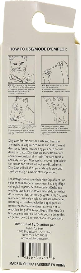 Kitty Caps Nail Caps for Cats, Hot Purple & Hot Pink - Safe, Stylish & Humane Alternative to Declawing Stops Snags & Scratches, Medium (9-13 lbs), 40 Count