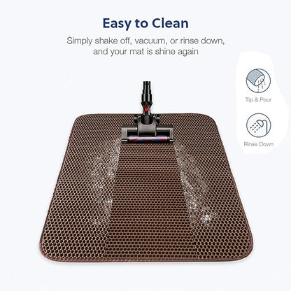 WePet Cat Litter Mat, Kitty Litter Trapping Mat, Honeycomb Double Layer Mats, No Phthalate, Urine Waterproof, Easy Clean, Scatter Control, Catcher Litter Tray Box Rug Carpet