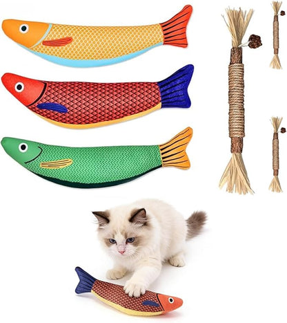 Catnip Toys for Indoor Cats, Interactive Cat Toys with Catnip, Chew Kicker, Cat Chew Toy for Adult Cats & Kitten (6 Pack)