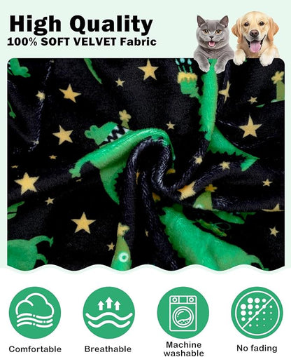 CuteBone Dinosaur Costume Dog Pajamas, Stretchy Spandex Crystal Velvet Sleepwear Coat for Small Dogs, Soft & Warm Pet Outfit Clothes for Cold Weather, Cozy Pullover Design COSP14L