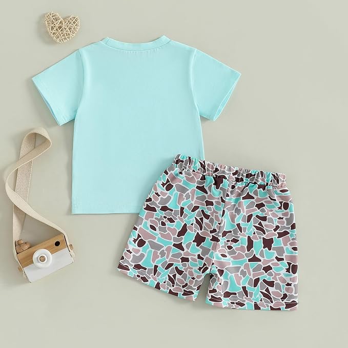 Toddler Baby Boy Clothes 6 12 18 24 Months Summer Outfit Short Sleeve T-Shirt Tops Camo Shorts Set 2T 3T 4T