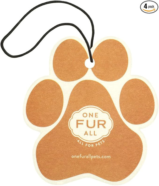 One Fur All Pet-Friendly Car Air Freshener - Pina Colada Pack of 4 - Non-Toxic, Long-Lasting Odor Eliminating Air Freshener for Small Spaces & Cars