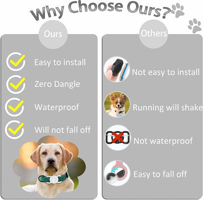 SANKALA Waterproof Airtag Holder for Dog Collar, White | Lightweight & Durable Silicone, For Apple AirTag, Reinforced Anti-Lost, Signal Friendly, for Apple AirTag(Gen 1 & 2)