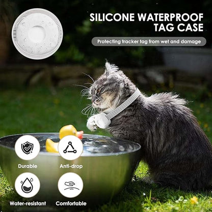 GPS Tracker for Cats - No Monthly Fee, Waterproof Real-Time Tracking Collar for Pets, Kids,Luggage & Assets | 367-Day Battery Life | iOS & Android Compatible | Anti-Lost Device (White)