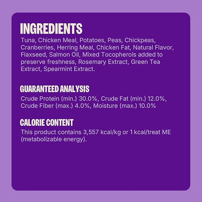 Wellness Kittles Crunchy Natural Grain Free Cat Treats, Tuna & Cranberries Recipe, All Life Stages, 2-Ounce Bag