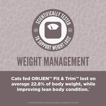 ORIJEN Fit & Trim Grain Free High Protein Premium Dry Cat Food 12lb Bag