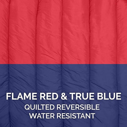 Furhaven Outdoor Travel Dog Bed for Small Dogs w/ Carry Bag, Washable & Foldable, Great for Crates & Kennels - Trail Pup Travel Pillow Mat w/ Stuff Sack Bag - Flame Red/True Blue, Small