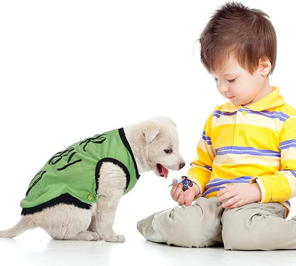 Saintrygo 8 Pieces Dog Shirts Pet Printed Clothes with Funny Letters Summer Pet T Shirts Cool Puppy Breathable Dog Outfit Soft Sweatshirt Cats(Classic Pattern,Large)