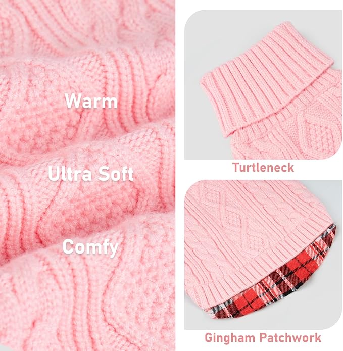 KYEESE Dog Sweater Stretchy Comfy Pet Coat for Fall Winter Cold Weather Soft Pullover Dog Sweaters for Small Dogs Girl Warm Turtleneck Small Dogs Sweater