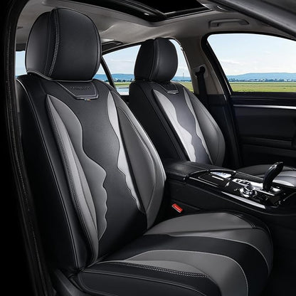 Coverado Car Seat Covers, Front Covers for Cars, Car Seat Cover Front Seats, Automotive Seat Cover, Waterproof, Leather Car Seat Cushion, Universal Interior Covers Seat Protectors for Most Cars