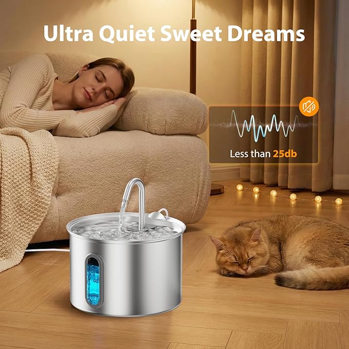 Cat Water Fountain Filter, Multi-Stage Filtration Replacement Filter (6 Filter+6 Sponges+1 Brush)