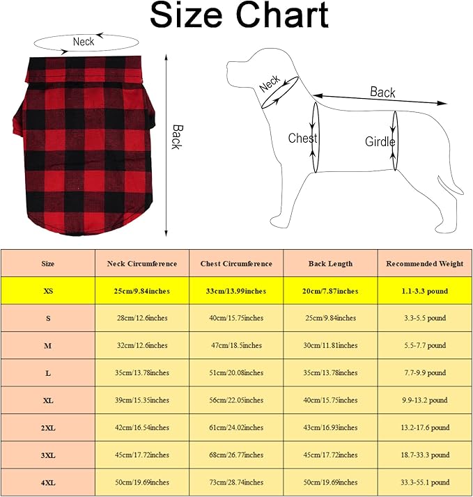 Tongcloud 3 Pack Plaid Puppy Cat Shirt Cute Cat Shirt Dog Shirt for Extra Small Dogs Cats Birthday Party and Holiday Photo(Red, Blue & White,Extra Small)
