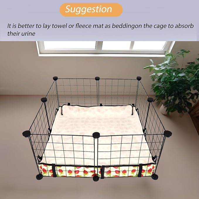 Guinea Pig Cage Liner，Washable Waterproof Oxford Cloth Cage Liners for Small Animals,Hamster Chinchilla Hedgehog Rabbit and Other Small Animals Not Include Cage(24x24 inches)