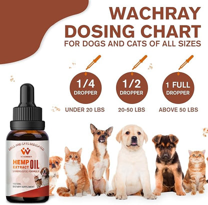 Неmp Oil for Dogs and Cats - Calming Drops Dog Relaxants - Help Pets with Anxiеty Strеss Slеep, Hip & Joints Support, Arthritis Sеizures Rеlief - Hеalth - Organic Pet Неmp Oil Drops (2 Pack)