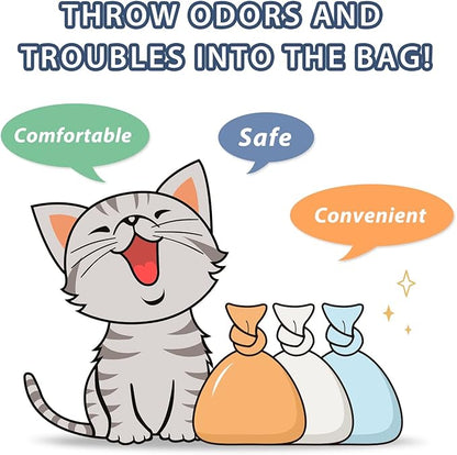 Odor Sealing Waste Disposal Bags M/150 Count Cat Litter Bags Unscented Cat poop bags Large Capacity Diaper Disposal or Pet Waste Bags[Color:White]