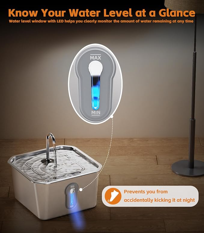 4L Large Cat Water Fountain for Multiple Cats with 8 Filters Pet Water Fountain for Cats Quiet Indoor Pets Dog Small Animal Automatic Dog Water Dispenser for Drinking Watering Supplies