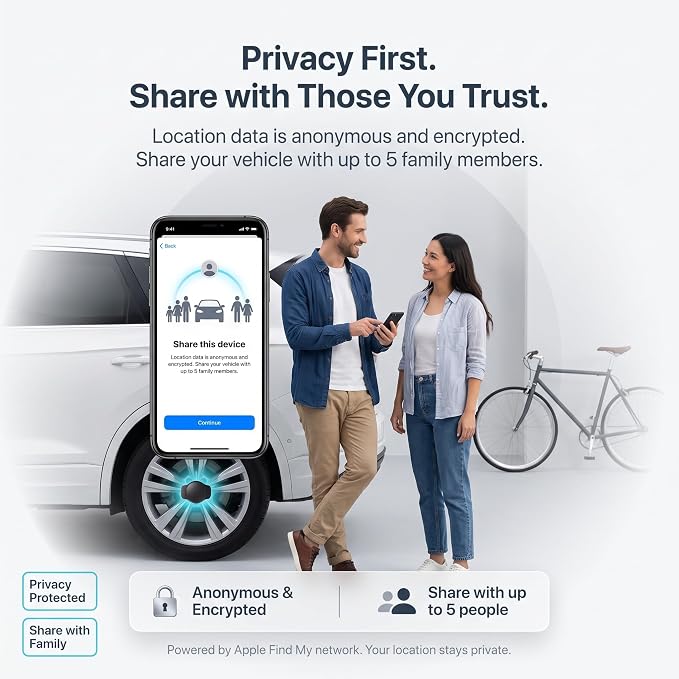 2 Pack GPS Tracker for Vehicles No Subscription Real Time Global Tracking | Devices Cars Hidden Car Tracker Work with Apple Find My(iOS Only)Magnetic Case Waterproof No Monthly Fee or SIM Card Required