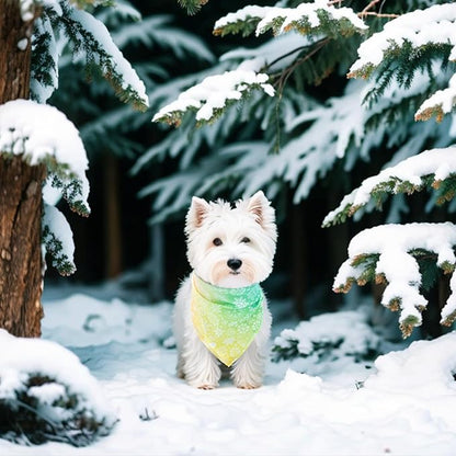 7 Pcs Winter Dog Bandanas for Small Dogs Adjustable Stitching Edge Dog Bandanas Snow Scarves Puppy Cats Breed Grooming S