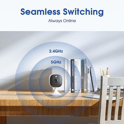 4MP Indoor Cameras for Home Security, Outdoor Security Camera Indoor, 2.4g/5g Cameras for House/Pet/baby, Wired, Plug and Play, Color Night Vision, Support 128G Card Storage (Not Included), 4PCS