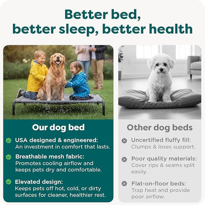 FurHaven Elevated Dog Bed, Cooling Raised Pet Cot with Breathable Mesh, Durable Steel Frame, Indoor/Outdoor Use, Easy Assembly, Jumbo XL, Nylon Mesh with Steel Frame, Graphite Gray