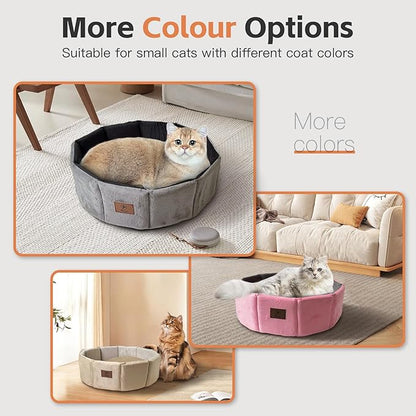 PJYuCien Premium Orthopedic Memory Foam Round Pet Bed for Large Cats, Small Dogs & Puppies - 20" Indoor Donut Cuddler with Non-Slip Bottom, Machine Washable, Supports Pets Up to 18 lbs, Gray