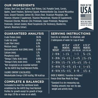 Instinct Puppy FreshDried Bites, Natural Freeze-Dried Dog Food, Grain Free - Cage-Free Chicken, 3 oz. Bag