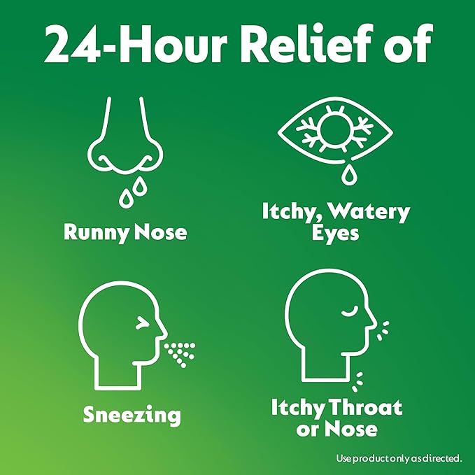 Zyrtec 24 Hour Allergy Relief Chewable Tablets, 10 mg Cetirizine Hydrochloride Antihistamine, Dye-Free Allergy Medicine for Runny Nose, Sneezing, Itchy, Watery Eyes, Indoor & Outdoor Allergies, 24 ct