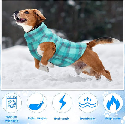 Reginary 10 Pack 3X-Large Dog Sweaters Fleece Pet Dog Clothes with Leash Ring Soft Warm Winter Puppy Plaid Shirt(Stylish)