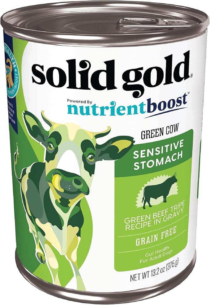 Solid Gold Beef Tripe Wet Dog Food Mix in for Adult & Senior Dogs - Helps Boost Appetite for Picky Eaters & Sensitive Stomachs - Canned Dog Food Additive for Healthy Digestion - Single 13.2oz Can