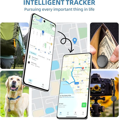 4 Pack Android Airtag, IP68 Waterproof Bluetooth Tracker Tag | Google Certified Key Finder/Luggage Tracker/Item Locator Compatible with Google Find My Device for Wallet, Kids, Pets